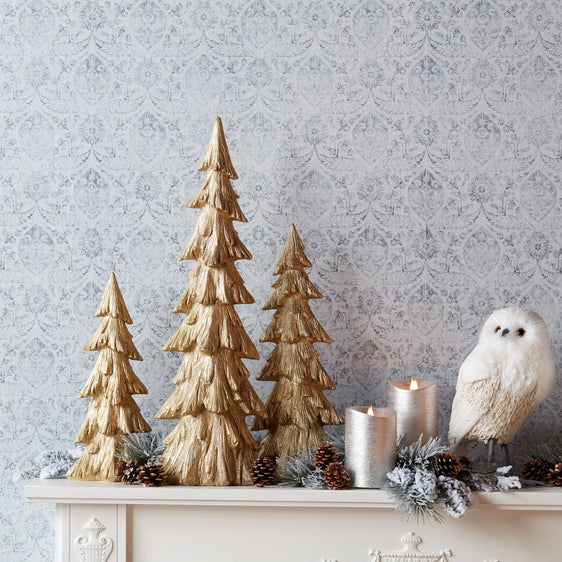 Rustic-Gold-Pine-Tree,-Set-of-3-Decor