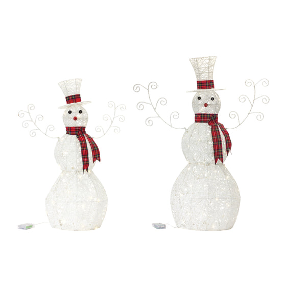 LED-Lighted-Snowman-Décor,-Set-of-2-Decor