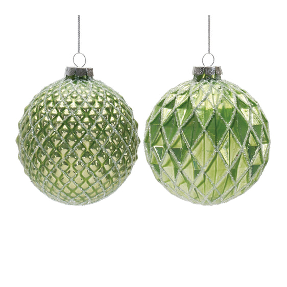 Glittered-Harlequin-Glass-Ball-Ornament,-Set-of-6-Ornaments