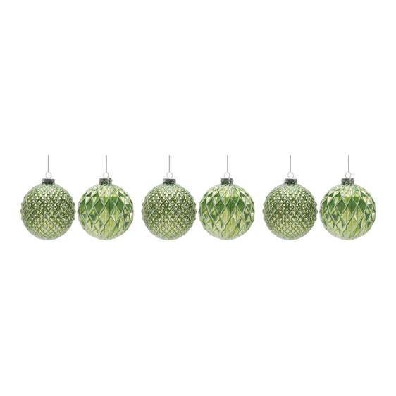 Glittered Harlequin Glass Ball Ornament, Set of 6