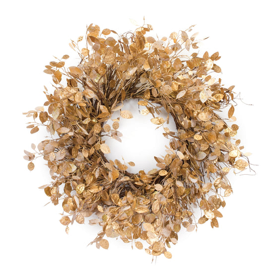 Silver Dollar Foliage Wreath 28"