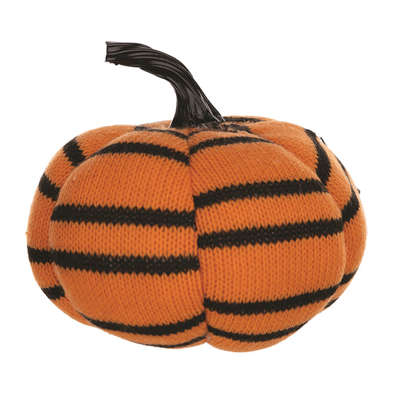 Plush Halloween Striped Pumpkin 5"