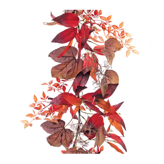 Mixed Fall Foliage Garland 6'