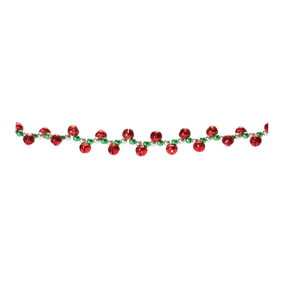 Sleigh-Bell-String-Garland,-Set-of-2-Faux-Florals