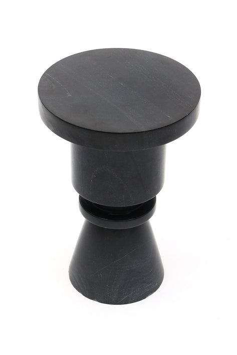 Round Black Marble Coffee Side Table