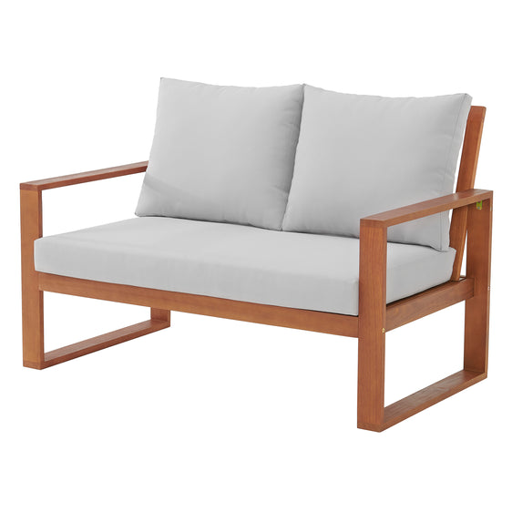 Smoke-Gray-Grafton-Eucalyptus-2-seat-Outdoor-Bench-with-Gray-Cushions-Outdoor-Seating