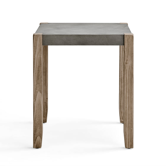 Newport 21" Square Faux Concrete and Wood End Table