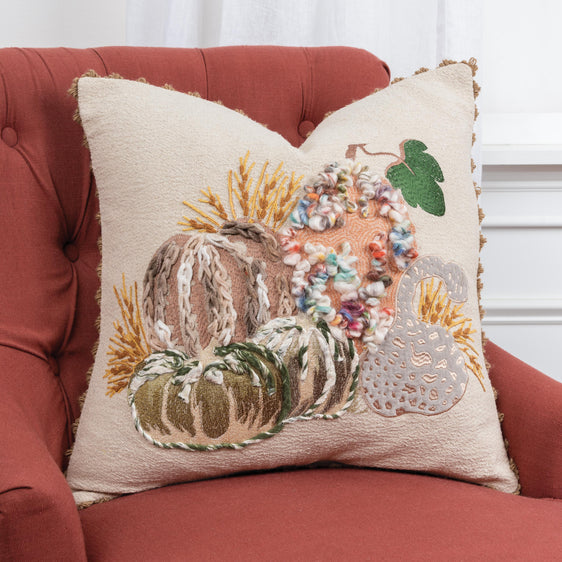 Applique-And-Embroidered-Textured-Cotton-Gourds-Pillow-Cover-Decorative-Pillows