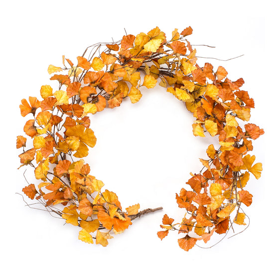 Fall Gingko Leaf Twig Garland, Set of 2