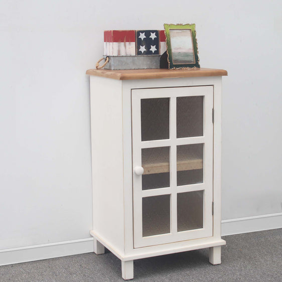 Natural-Wood-Wooden-Side-Table-with-Grid-designed-Glass-Door-End-Tables