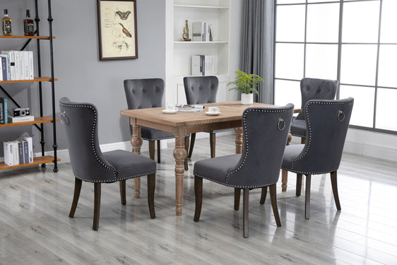 Emily Armless Tufted Upholstered Dining Chair, Set of 6