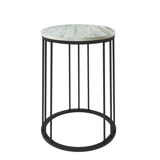 Multi-Purpose-Round-Side-Table-With-Black-Metal-Frame-And-Adjustable-Foot-Pads-Home-Goods