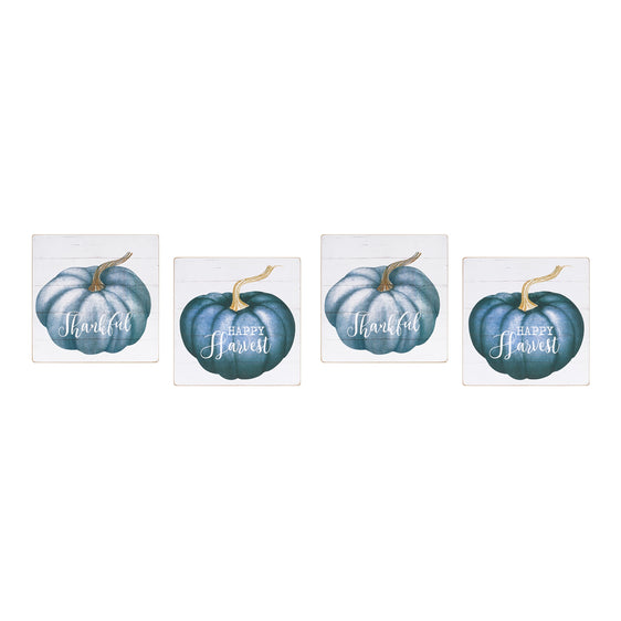 Pumpkin Sentiment Sign, Set of 4