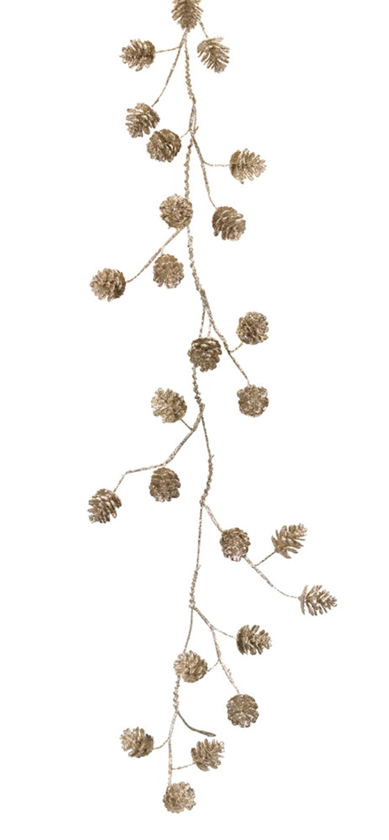 Frosted Pine Cone Twig Garland, Set of 2