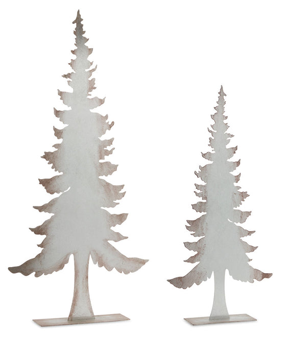 Rustic Metal Cut Out Tree Decor, Set of 2