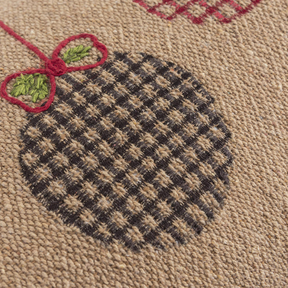 Embroidered Cotton Jute Christmas Ornaments Pillow Cover