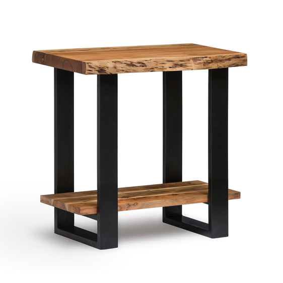 Alpine Natural Live Edge Wood End Table