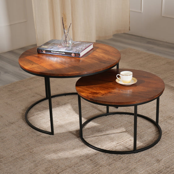 Round Nesting Coffee Tables, Set of 2