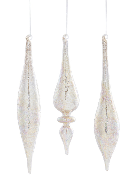 Champagne-Jeweled-Glass-Drop-Ornament,-Set-of-6-Ornaments