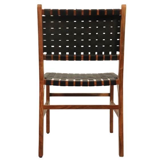 Set of 2 Whitney Leather Woven Chair