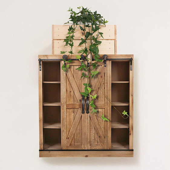 Brown-Fir-Wood-and-Metal-Barn-Door-Wall-Cabinet-Cabinets