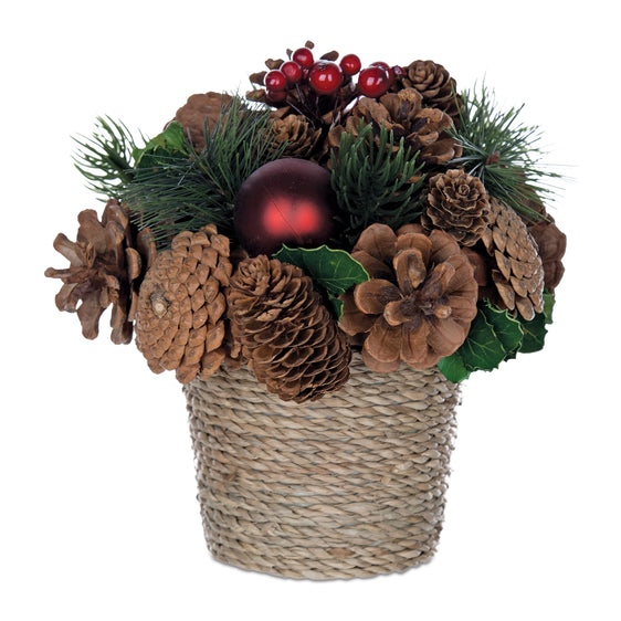 Potted Pinecone Ornament Arrangement, Set of 2