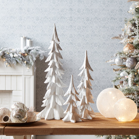 White-Shimmer-Tabletop-Holiday-Tree,-Set-of-3-Decor