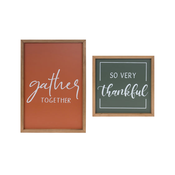 Gather-and-Thankful-Sentiment-Sign,-Set-of-2-Furniture