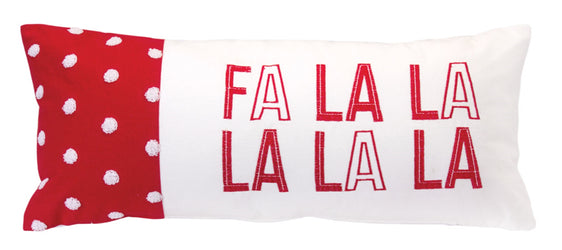 Cotton Fa La La Holiday Throw Pillow 21"