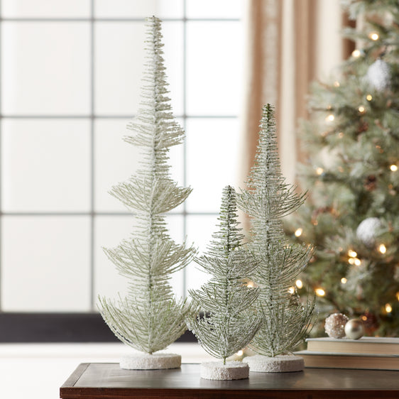 Frosted-Bottle-Brush-Holiday-Tree,-Set-of-3-Decor