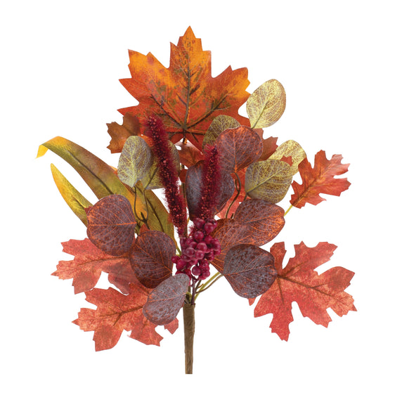 Mixed-Fall-Foliage-Leaf-Pick,-Set-of-6-Faux-Florals