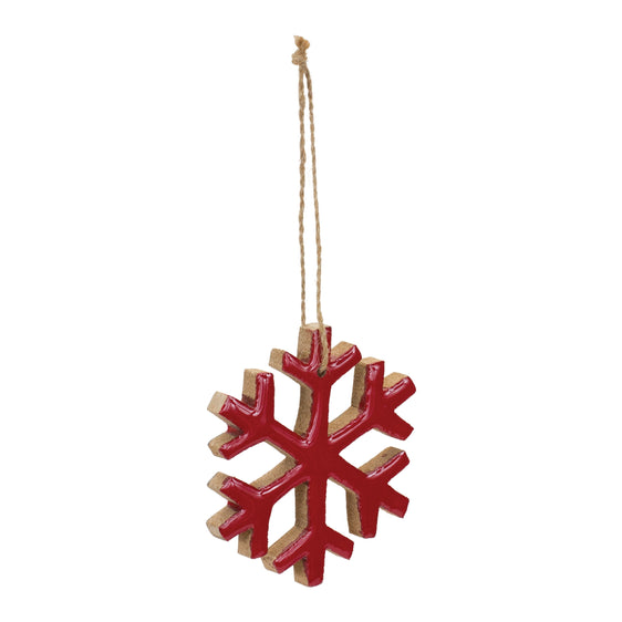 Wood Snowflake Ornament, Set of 12