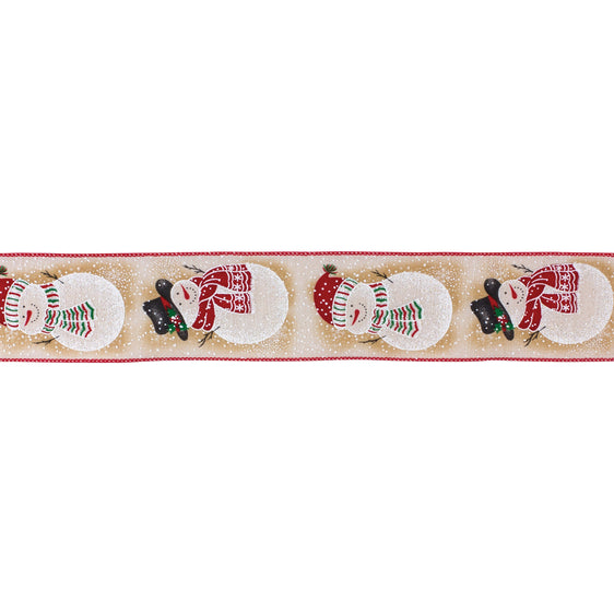 Whimsical Snowman Ribbon 2.5" x 10 Yds, Set of 2