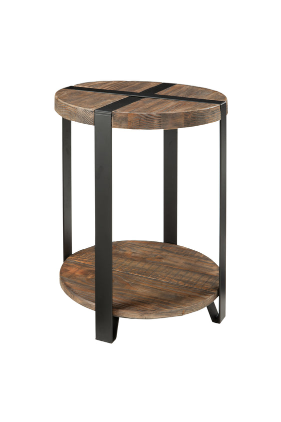 Modesto 20"Dia. Reclaimed Wood Round End Table