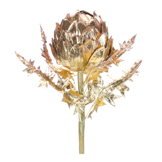 Metallic-Artichoke-Stem,-Set-of-2-Faux-Florals