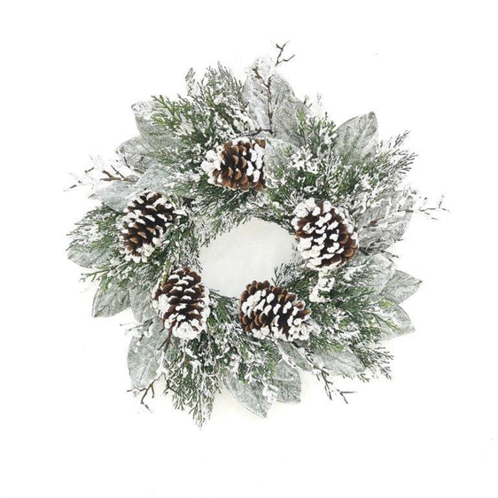 Cedar and Magnolia Leaf Wreath 22"