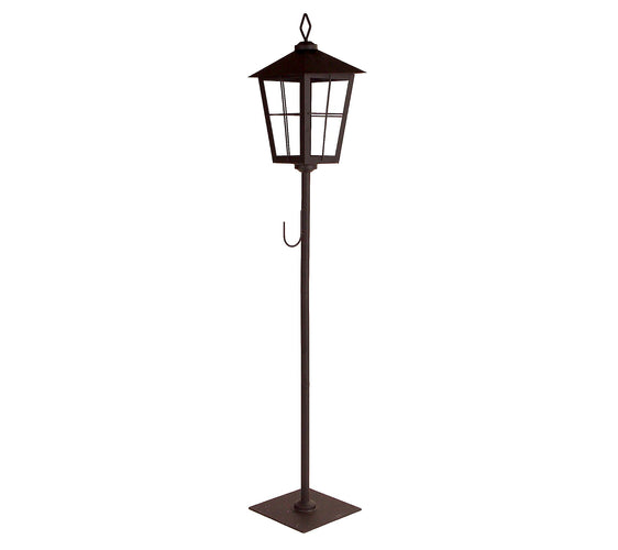 Metal Lantern Post with Wreath Holder 43.25"