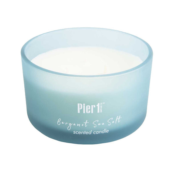 Pier 1 Bergamot Sea Salt Filled 3-Wick 14oz Candle - Pier 1