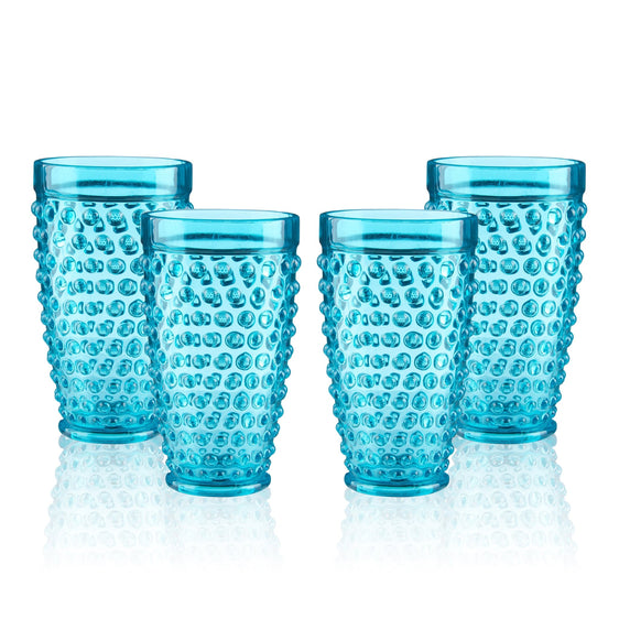 Pier 1 Emma Aqua Acrylic 18 oz Drinking Glasses, Set of 4 - Pier 1