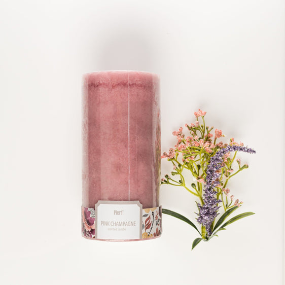 Pier-1-Pink-Champagne-3X6-Mottled-Pillar-Candle-Pillar-Candles