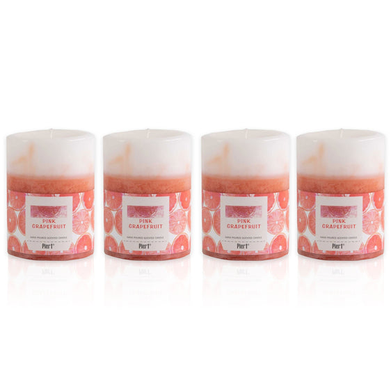 Pier-1-Pink-Grapefruit-3x4-Layered-Set-of-4-Pillar-Candles-Pillar-Candles