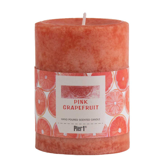 Pier-1-Pink-Grapefruit-3x4-Mottled-Pillar-Candle-Pillar-Candles