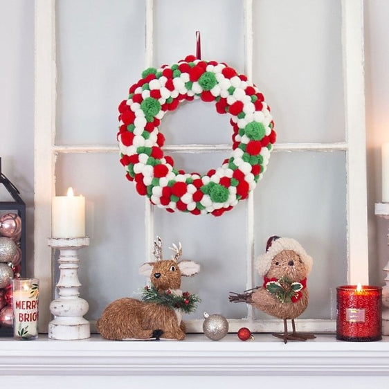 Pier 1 Pompom 14" Wreath - Pier 1