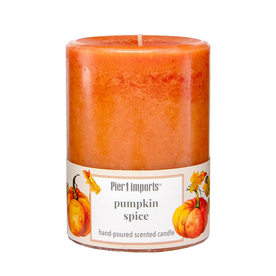 Pier 1 Pumpkin Spice 3x4" Mottled Pillar Candle - Pier 1