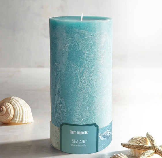 Pier 1 Sea Air 3x6 Mottled Pillar Candle