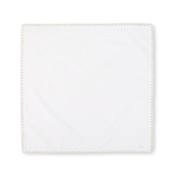 Pier 1 White with Silver Trim Set of 4 Napkins - Pier 1