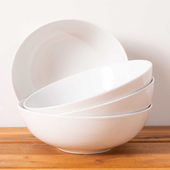 Pier 1 Luminous Cereal Porcelain White Bowls, Set of 4