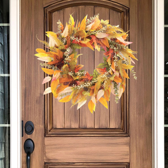 Mixed Fall Foliage Wreath 28"